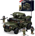 Sluban Military Vehicle Set Building Toy Army Car Military Off-Road Vehicle Model with 4 Soldier Minifigures Gifts for Boys Aged 6-12 Kids Girls Compatible with Lego Military Set 519 PCS