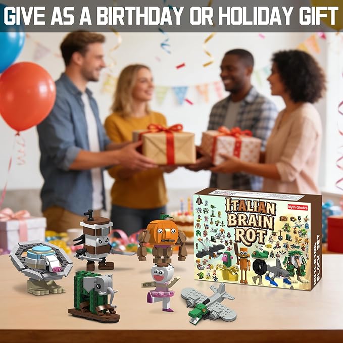 Italian Brain Rot Unique Cartoon Characters Building Blocks 6 in 1 Educational &amp Entertaining Gift Idea for Kids Teens &amp Adults