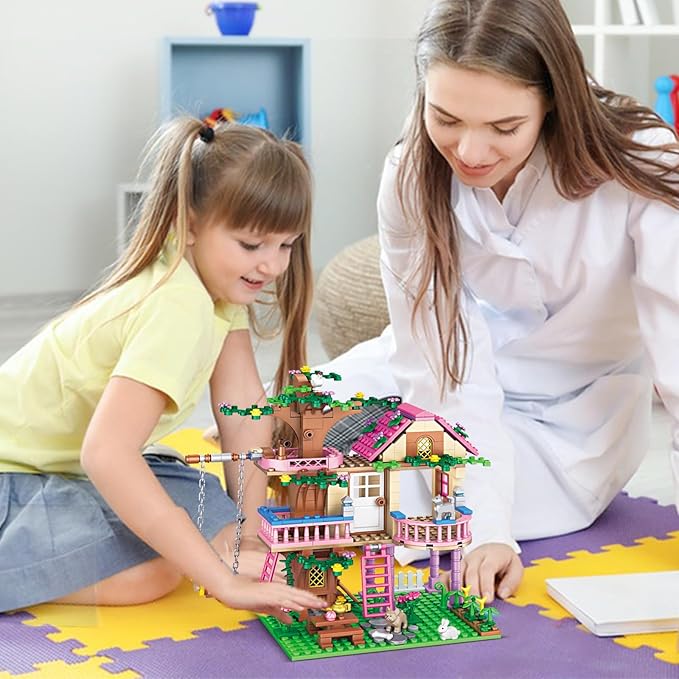 Tree House Building Set Compatible with Friends 504 PCS Forest House Building Kit Birthday Gift for Kids Girls Boys Age 6-12 Years（7652）