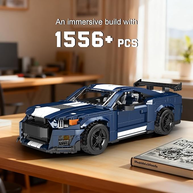 Mould King 10208 Sports Car Building Block Kits MOC Supercar Racing Car Model Building Sets Gift for Age 14+/Adults Collections Enthusiasts (1556+ Pieces Static Version)