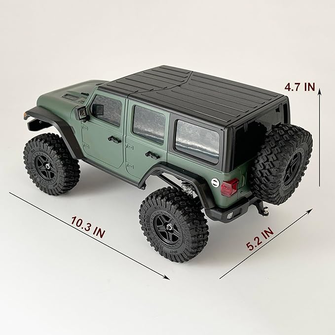 1/18 RC Crawler RC Jeep Remote Control Truck Off Road RC Rock Crawler 4x4 RTR All Terrain 370 Brushed Motor 2.4GHz Fully Proportional 3 Range Speed Upgrade Chassis Model Hobby Toy for Adult