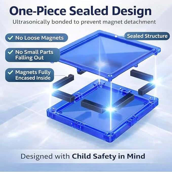 LATI 130-Piece Magnetic Tiles Building Toy Large Set for KidsMagnetic Building Blocks Construction SetOpen-Ended Play STEM Educational ToyCompatible with Other BrandsGift for Boys &amp Girls Ages