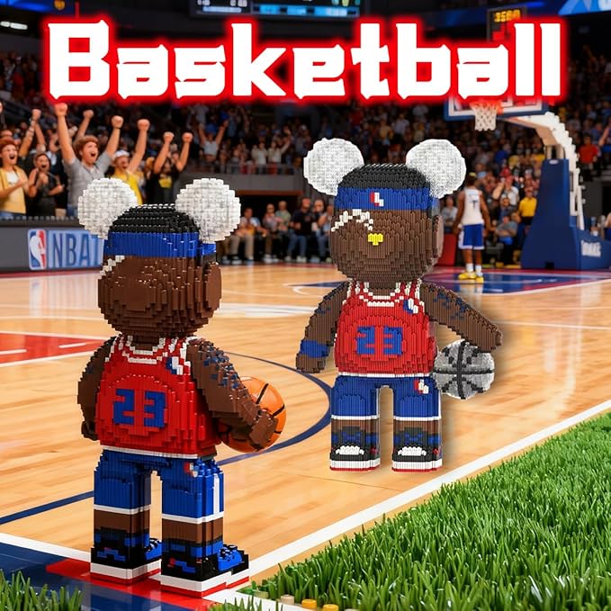 Teddy Basketball Bear Micro Building Blocks Set(16.9inches) Bear Building Blocks Gift for Adult 2026