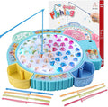 Light Up Fishing Game Toys Rotating Board Game with Music Including 45 Fishes and 8 Fishing Poles Party Game Toys for Kids Age 4 5 6 7 8 and Up
