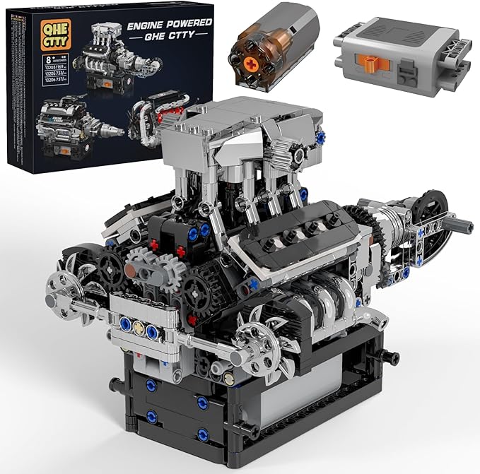 V8 Engine Building kit for Kids Adults Runnable Engine Model Building Sets 737 Pcs 8-Cylinder STEM Engine Building Engineering Toys for Kids Best Birthday Gifts Ideas for Boys Girls 89101214+