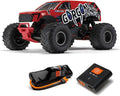 ARRMA RC Truck Gorgon 2 Wheel Drive MT 1/10 RTR (Ready-to-Run Battery and Charger Included) Smart 3300 7C S120 USB Red ARA3230ST2