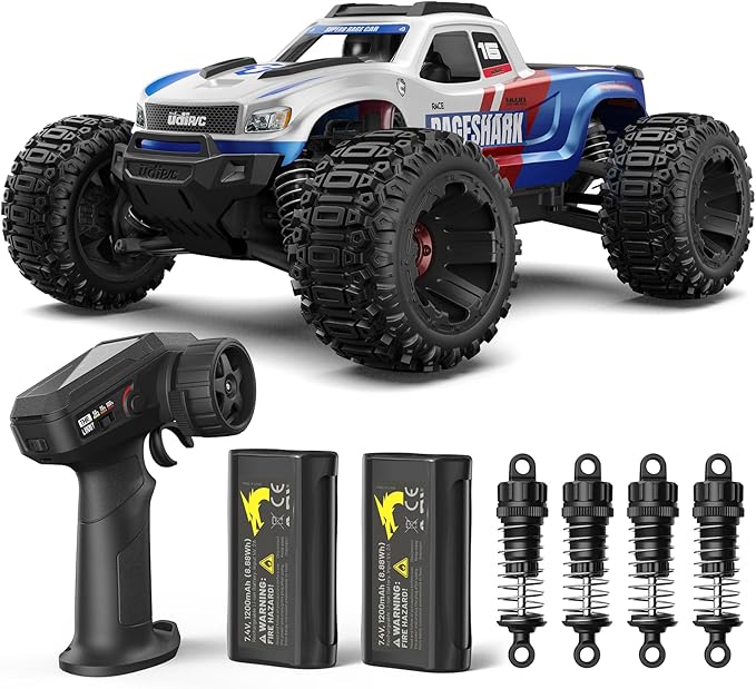 UDIRC Fast RC Cars for Adults Upgradable 56 MPH Heavy Duty RC Truck 4X4 Off Road All Terrain 2.4Ghz RTR 1:16 Remote Control Car Monster Truck with 2 Rechargeable Batteries for Beginners and Boys