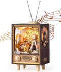 Rolife 3D Wooden Puzzles for Adults DIY Book Nook Kit 16 Ferris Wheel Music Box Model Building Set with LED Crafts for Adults Gifts for Girls Boys (Sunset Carnival)