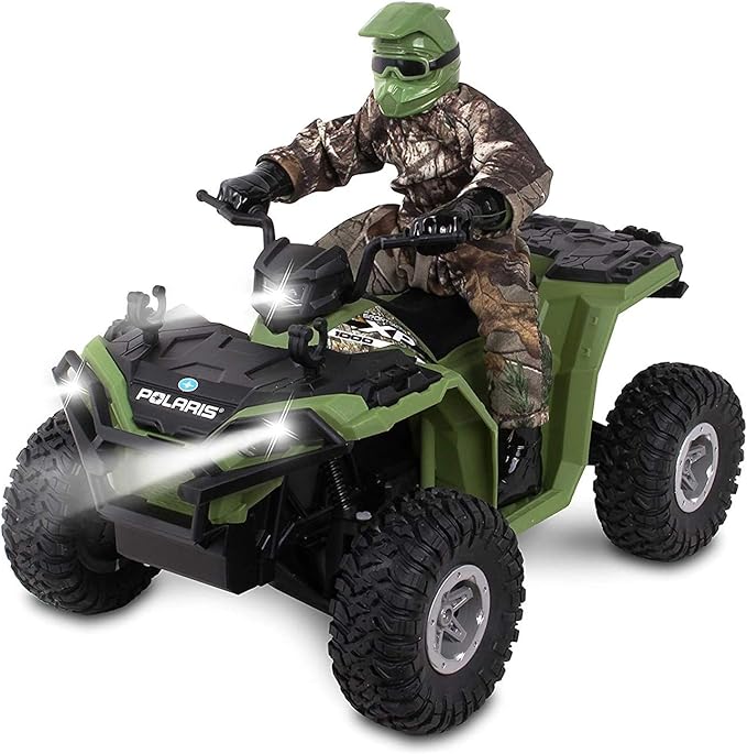 NKOK Realtree 1: 8 Rc Polaris Sportsman XP 1000 with Turbo Boost &amp Rider Turbo Boost Feature with Extra Speed Allows Children to Pretend Play and Use Their Imagination for Ages 6 and up