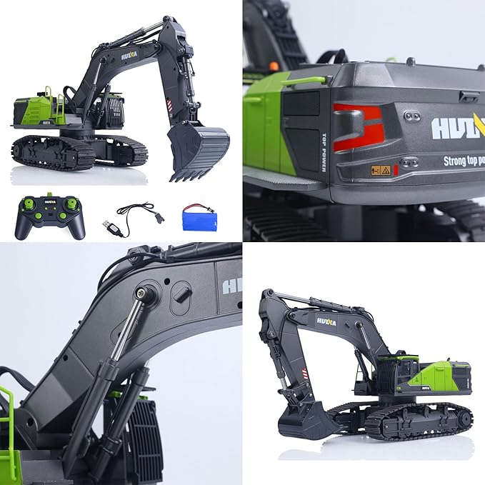 TOUCAN RC HOBBY US in Stock 1/14 Rc Excavator 593 Huina Model Car Battery 2.4G Remote Control 22Ch for Ages 14+