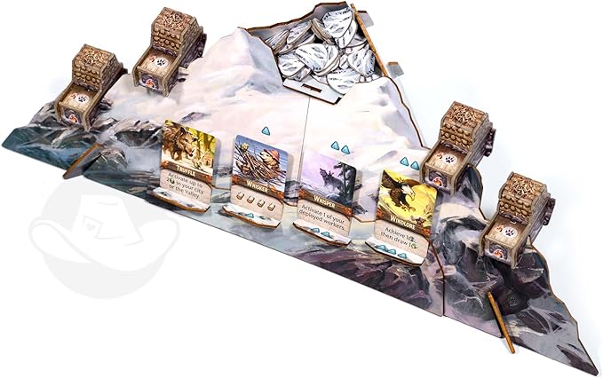 Everdell Silverfrost Wooden Mountain – Premium 3D Accessory for Everdell Silverfrost Upgraded Component for Strategic Board Game Wooden Game Accessory