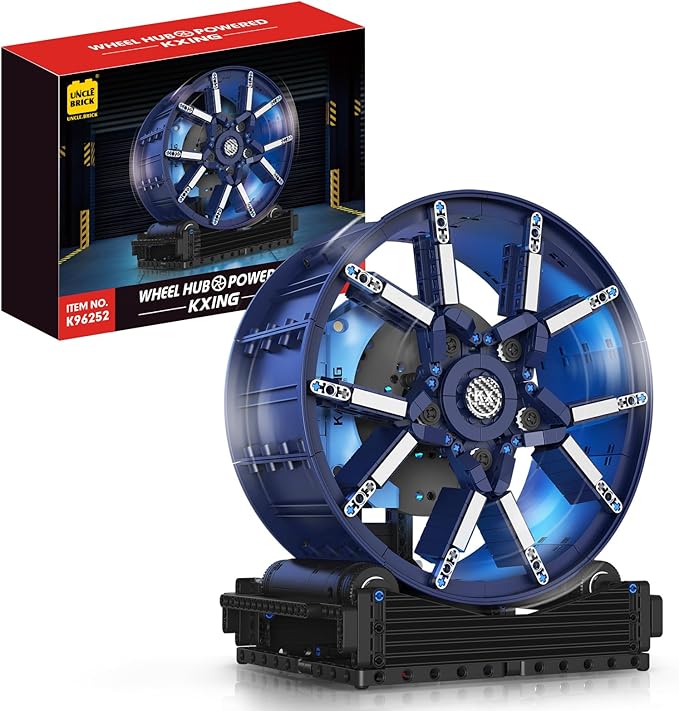 Sports Car Wheel Building Block SetCar Wheel Model Toy Kitwith Power Motor and Lighting ComponentsSTEM Toy for Aged 8-13Birthday Living Room Or Office Decorations