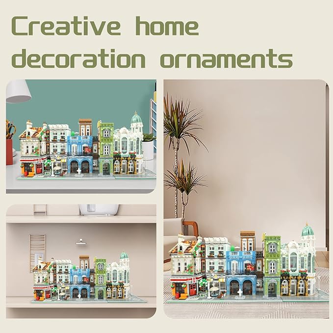 ZenithFlow Street View Building Blocks Kit Gem Store Mini Blocks Construction Toys European Architecture Model House Store Building Set Idea Gifts Home Decoration Collection for Adults 3115 PCS