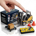1/64 MINI RC Forklift ToyRemote Control Engineering Truck with Lights &amp Sounds2 in 1 Lift Fork &amp Hook Truck for Adults Boys Kids Age 6-8 8-12 Years Old.