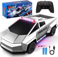 Tecnock RC Truck for Kids 1:18 Scale Police Remote Control Truck with LED Lights 2 Rechargeable Batteries 2.4GHz All-Terrain RC Car Toys Gift for Boys Girls Aged 3-8 8-12