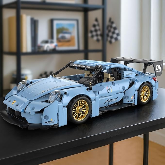 PIKARO Sports Car Building Set for Boys &amp Adults RC Remote Control APP Race Car Model Kits with LED Lights Collectible Supercar Toys Birthday Gifts for Kids Teens Age 8-14 12-16