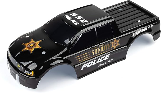 SummitLink Custom Body Compatible for T/E Maxx Shell Cover E-Maxx 1/10 Scale RC Car (Truck not Included) (Police Black)