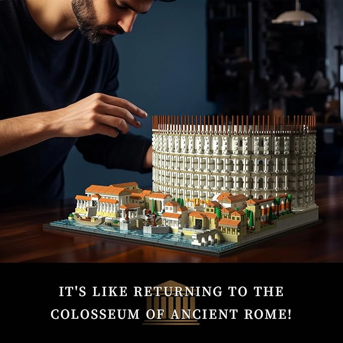 Givenni Architecture The Roman Colosseum Building Sets Collectible Model for Adults Home Décor Model Building Kit Creative DIY Activity Famous Landmarks Collection (3989Pieces)