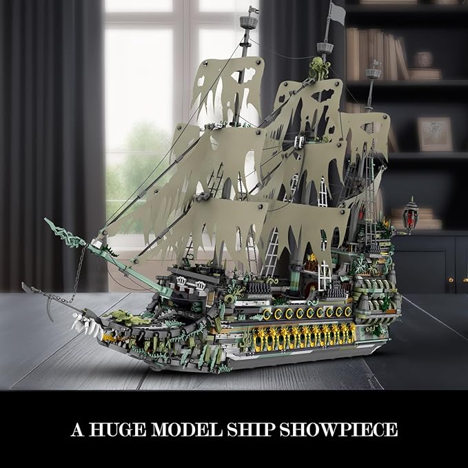 JMBricklayer Pirate Ship Building Set for Adults - Ghost Ship Flying Dutchman Model 5865 Pieces