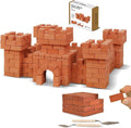 Knight Bricklayer Brick and Mortar Construction Set Clay Mini Bricks &amp Cinder Blocks DIY Mini House Kit STEM Building Toy Kids Brick Mortar Set Reusable Blocks Ages 8+ Birthday Gift