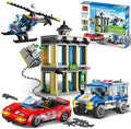 City Police Bank Building Sets Compatible with Lego Police Bank Includes Car Bank Helicopter Police Chase Building Blocks Toy Set Gift for Kids 6 Plus Years Old（655 PCS）