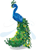 Peacock Flowers Building Set 807PCS Peacock Creative Bird Model Home Deocr and Office Art Gift for Mom Women Girlfriend Adults 14+ (Compatible with Major Brand)