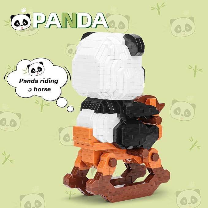 QLT QIAOLETONG Mini Animals Building Blocks Sets for Goodie Bags Party Favors for Teens 14+ 1262 PCS Small Set Micro Mini Cute Panda Building Toy Bricks for Adults Birthday Carnival Prizes
