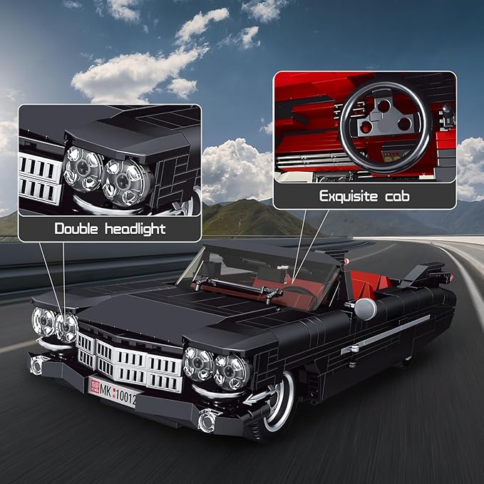 Mould King Sports Car Building Block Kits MOC Classic Car Model Kit Supercar Racing Model Building Sets Authentically Detailed Build and Display Model for Home or Office Décor (1245+ Pieces)