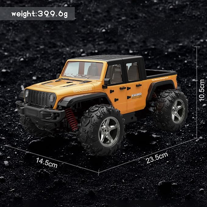 1: 20 Full Scale High Speed RC Racing Four-Wheel Drive Climbing Remote Control Off-Road Vehicle Model Equipped with 2 Fast Rechargeable Batteries with a Range of up to 1 Hour (Orange)