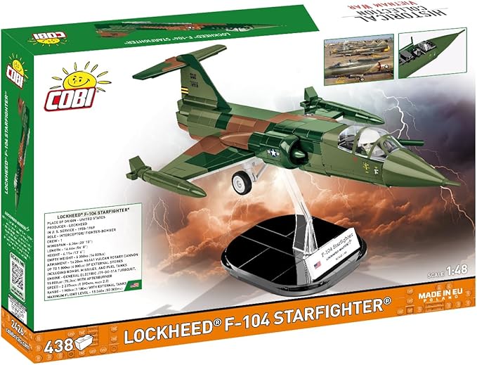 COBI Historical Collection Vietnam War Lockheed F-104 Starfighter Building Set 438 Pieces