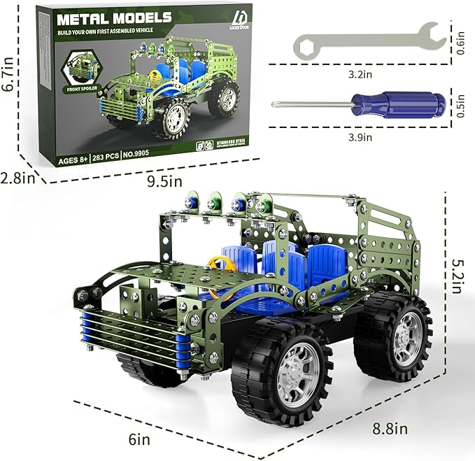 Lucky Doug Building Toys Model Truck Set - STEM Project for Kids Ages 8-12 Assembly Model Car Kits Toys for Kids Boys 8 9 10 11 Years Old