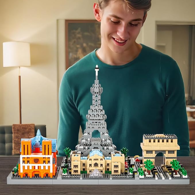 DAHONPA Paris Skyline Architecture Micro Mini Building Blocks Set(2462 Pieces) Gift for Kids and Adults