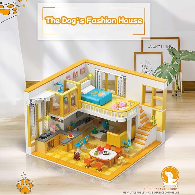 Friends House Building Block Set Pets Collection Small Brick Model Set Creative Mini Toy Building Sets Children’s Day Birthday for Teens Kids Boys Girls 8+ 1048 PCS
