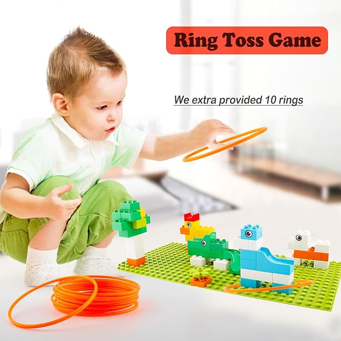 Marble Run Building Blocks for Kids Age 3-8 128 Pcs STEM Building Bricks Set with Toss Ring Game Educational Learning Toys for Toddlers Boys Girls Gifts- Compatible with All Major Brands