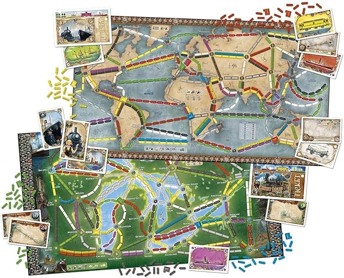 Asmodee Ticket to Ride Rails &amp Sails Board Game - Train Route-Building Strategy Game Family Fun for Kids &amp Adults Ages 10+ 2-5 Players 90-120 Minute Playtime