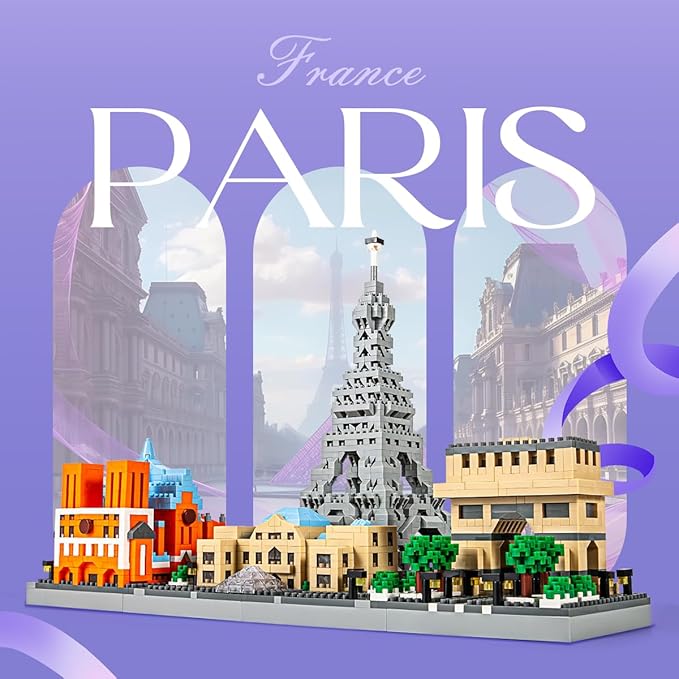 DAHONPA Paris Skyline Architecture Micro Mini Building Blocks Set(2462 Pieces) Gift for Kids and Adults