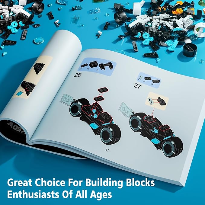 TRON Legacy Building Set Tron Light Cycle Collectible Toy Motorcycle Building Block Set Toy for TRON Fans and Kids