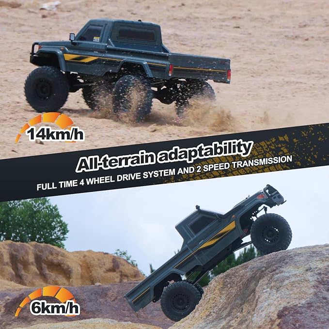 EAZYRC YKHOBBY 1/10 Scale 4X4 RC Rock Crawlers- LC79 Style 4WD Off-Road RC Rock Trucks Manual Diff Locks 2-Speed Transmission Upgradeable Brushed Motor 4WD Off-Road RS for Adults &amp Teens