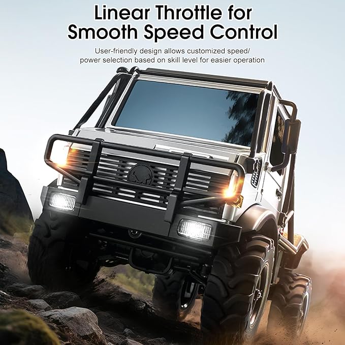 RC Truck 1:18 Scale RC Semi-Truck MN 333 Unimog Off-Road Rock Crawler 4WD Remove Control Trucks RTR Transport Car Alloy Model for Modification Enthusiasts Gifts (Green)