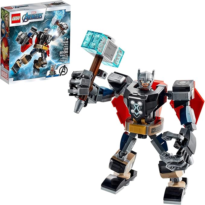 LEGO Marvel Avengers Classic Thor Mech Armor 76169 Cool Thor Hammer Playset Superhero Building Toy for Kids New 2020 (139 Pieces)