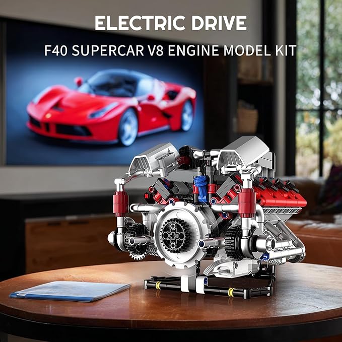V8 Engine Building Blocks Sets - Build Your Own STEM V8 Model Engine Mini V8 Engine Kit for Adults Creative Birthday Gift Toy for Teens (700 PCS)