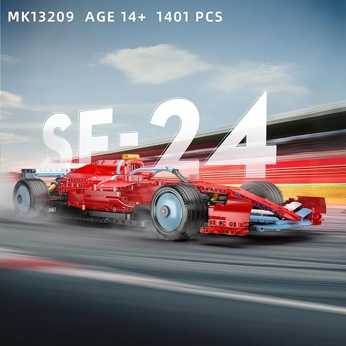 Mould King Racing Car Building Block Set 1401 Pcs Detailed Super Car Model Kit 1:8 Scale Sport Car Build and Display Home Decoration Building Set for Adults