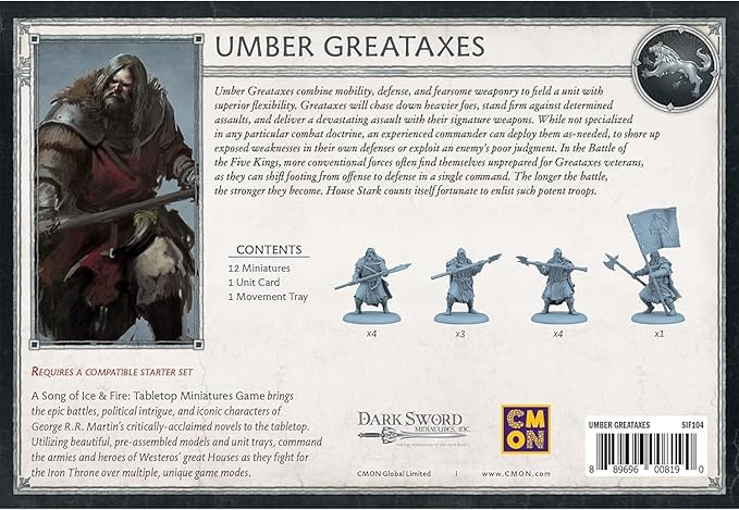CMON A Song of Ice and Fire Tabletop Miniatures Game Umber Greataxes Unit Box (Multilingual Edition) - Strategy Game for Adults Ages 14+ 2+ Players 45-60 Minute Playtime Made by CMON