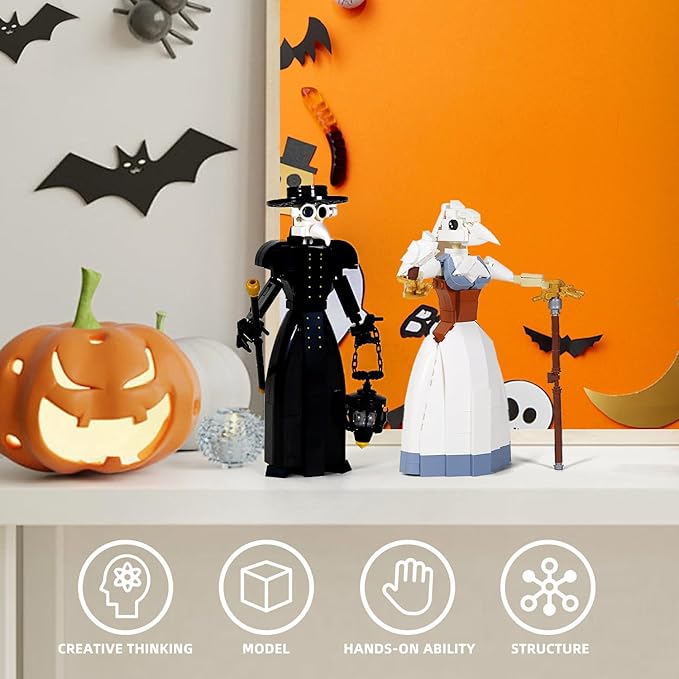 Plague Doctor Building Blocks Set - Medieval Themed Collectible Toy for Adults and Kids - Creative Construction Kit Gift for Boys and Girls (500Pcs)