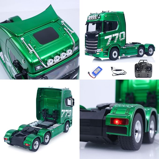 TOUCAN RC HOBBY 1/18 Remote Control Tractor Truck SC 770S 1501 6X4 RC Semi-Truck RC Lorry Car Lights Sound System RTR Model for Adults 14+