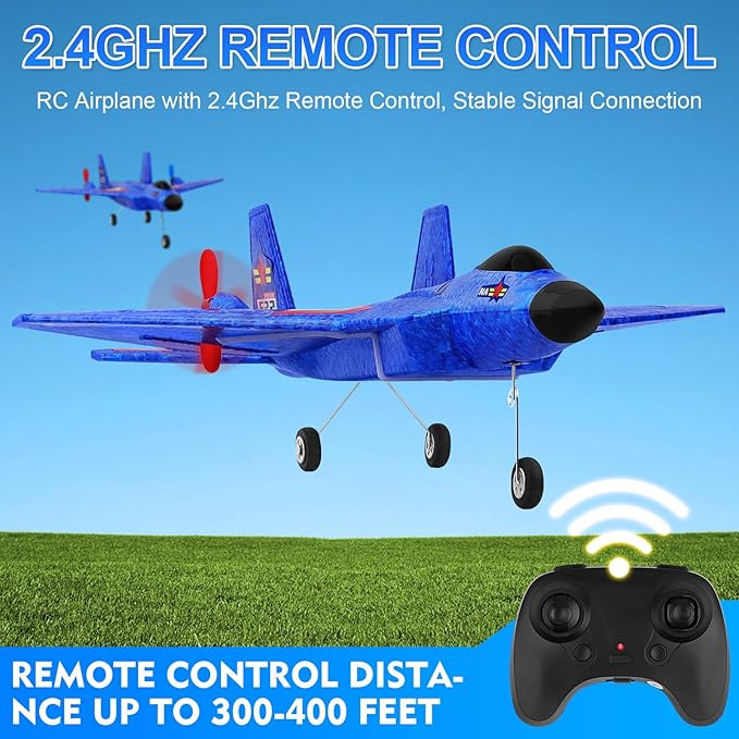 F22 RC Plane 2 Channel 2.4 GHz Remote Control Airplane Large RC Fighter Jet Toy with Lights Easy to Fly Gift for Kids Adults &amp Beginners