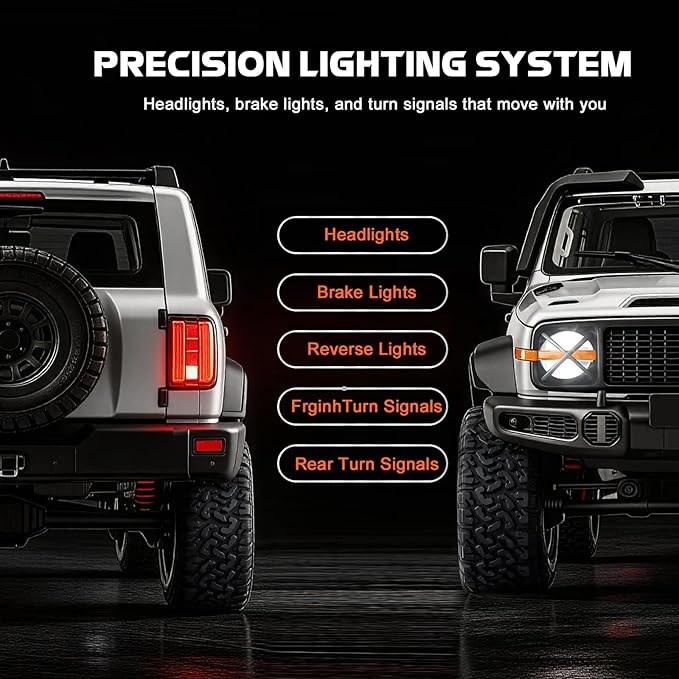 ARRIS 1/12 RC Crawler MN300 RC Rock Crawler 4x4 4WD Off Road Wrangler-Style Truck 2-Speed Transmission Remote Control Car with LED Lights &amp Openable Doors Hobby Grade RTR Toy Vehicle Gifts