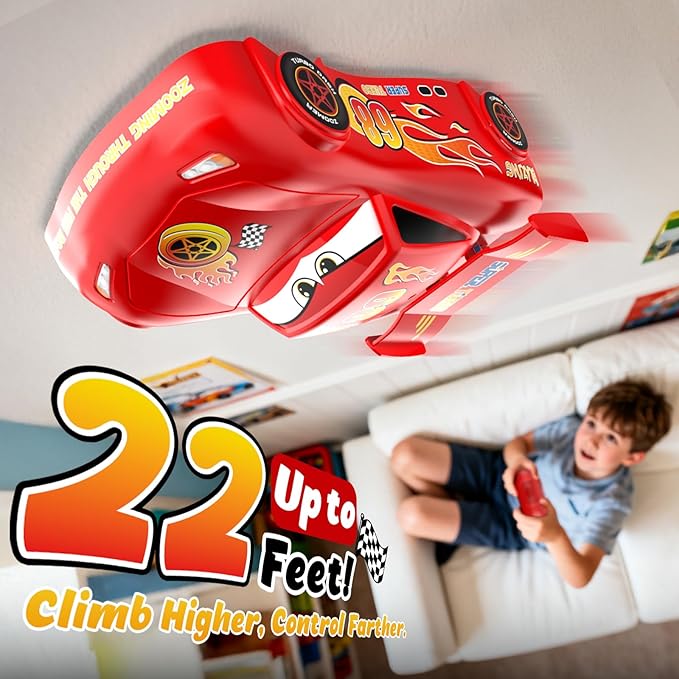 Wall Climbing RC Car Toy with Expression Stickers 360° Rotating Remote Control Stunt Car Rechargeable Toy Car for Kids Boys Girls Ages 3-12 Indoor Gift