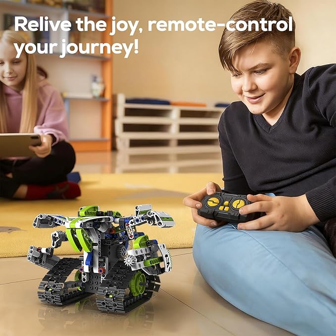 Robot Building Kit with APP/Remote Control STEM Gifts for Boys Age 6-16Technic Coding Robotic Toys for Kids Birthday Buildable 5in1 Models with 337+ Pieces