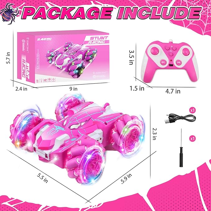 Dolanus Spider Remote Control Car RC Cars Kids Toys Girls 3-5 Toys for Ages 8-13 Gifts for 3 4 5 6 7 8 10 12 Year Old Girls Kids Toddlers Birthday